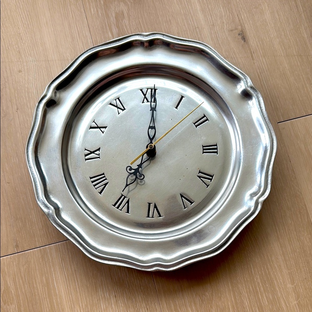 Elegant Silver Wall Clock